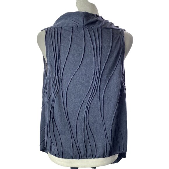 KATHMANDU Women Sleeveless Sweater Wave Textured Open Front One Size Blue 2-4 - Picture 3 of 12